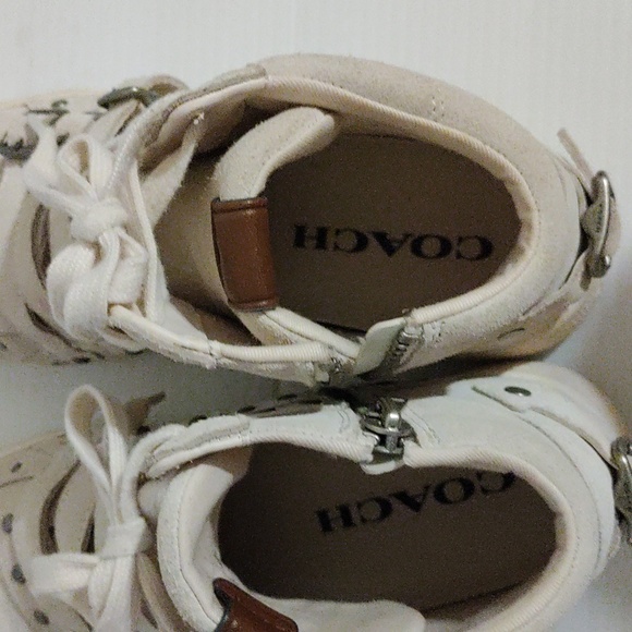Coach white suede stud high tops sneakers - Picture 10 of 13